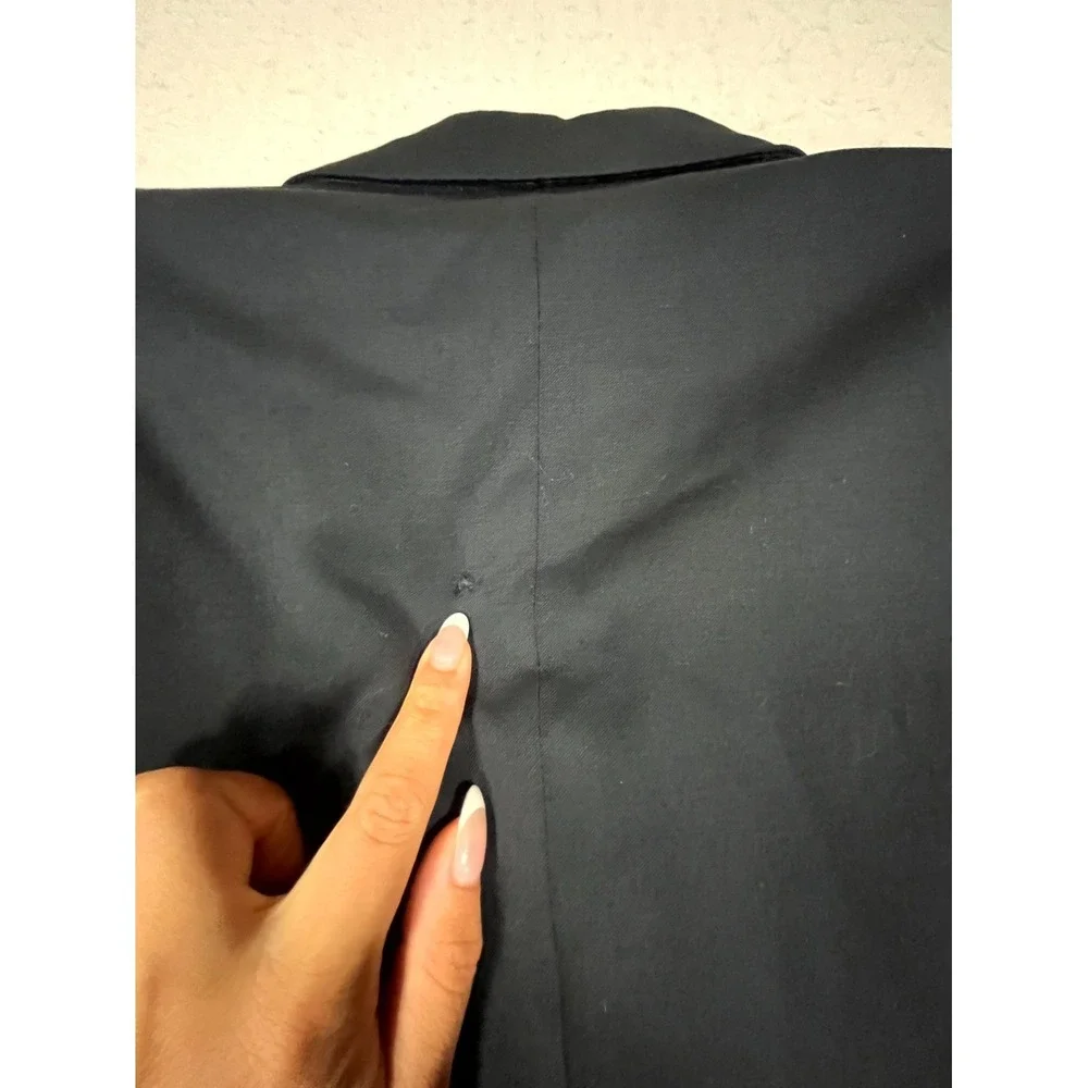 VTG Giorgio Armani Blazer Jacket Mens Black Notch Lapel Single Breasted Formal
